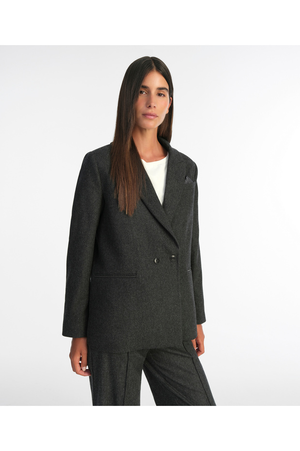 سترة عادية بياقة وأكمام طويلة - 3