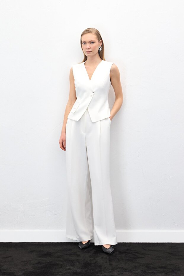 Sofia Palazzo Pants - Ecru - 3