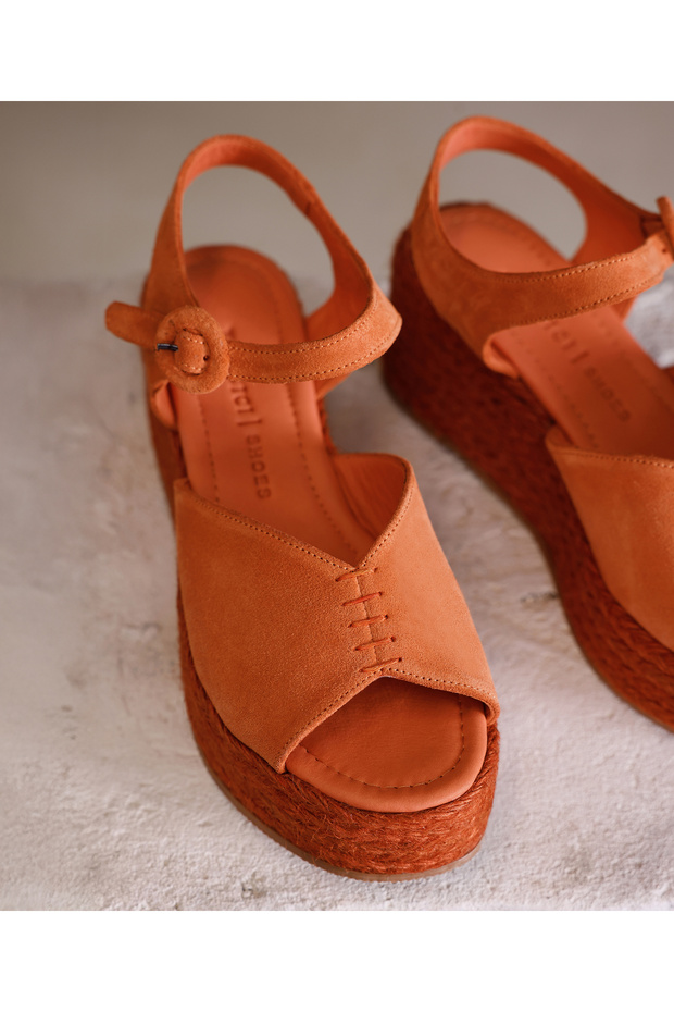 Platform Taban Deri Espadril - 2