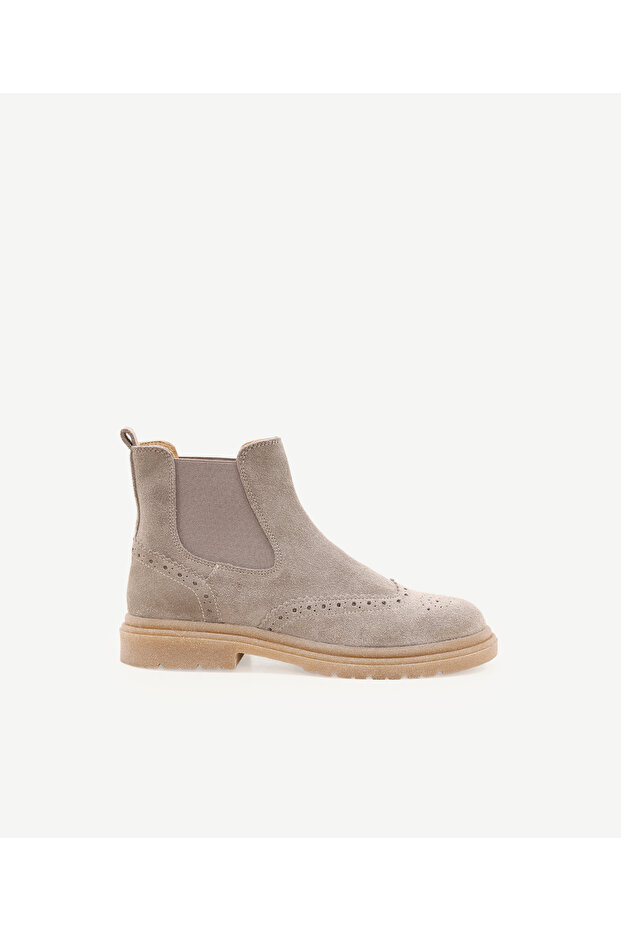 Lastikli Süet Deri Bot - 1