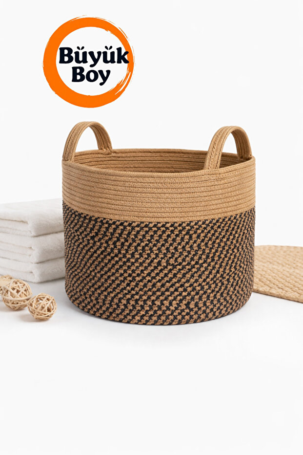 Multi-Purpose Mesh Organizer Basket, Toy Basket, Dirty Laundry Basket Bohemian Decoration Organizer