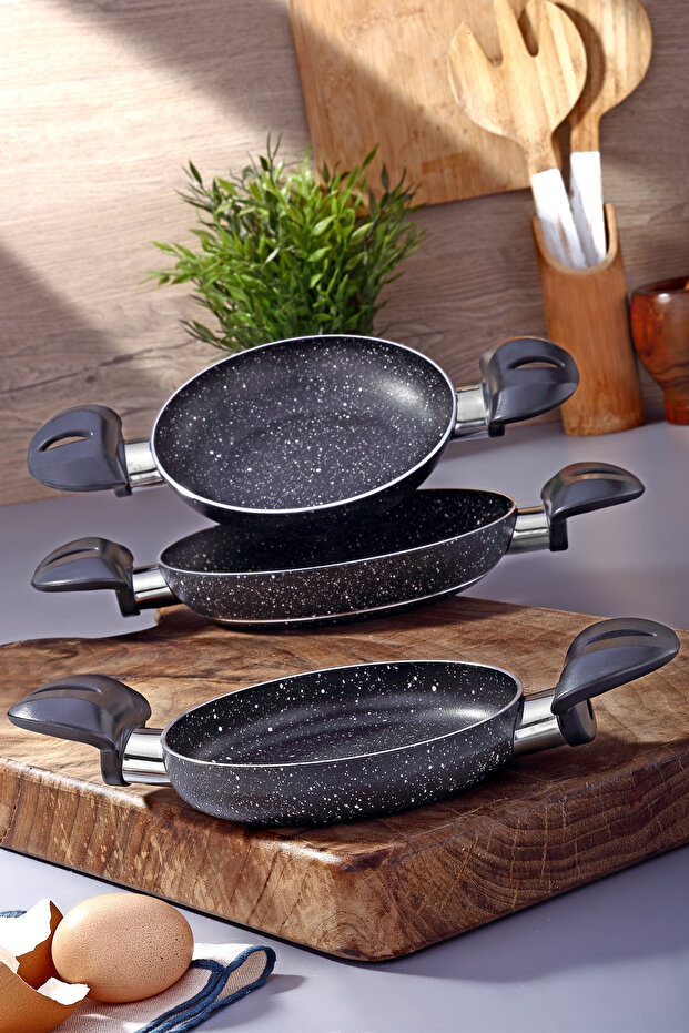 Montella Vivo 3-Piece Sahan Set (14-16-18 cm) - Egg and Omelette Pan