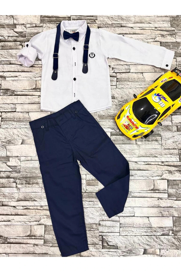 Boy/Shirt/Pants Set with Suspenders and Bow Tie