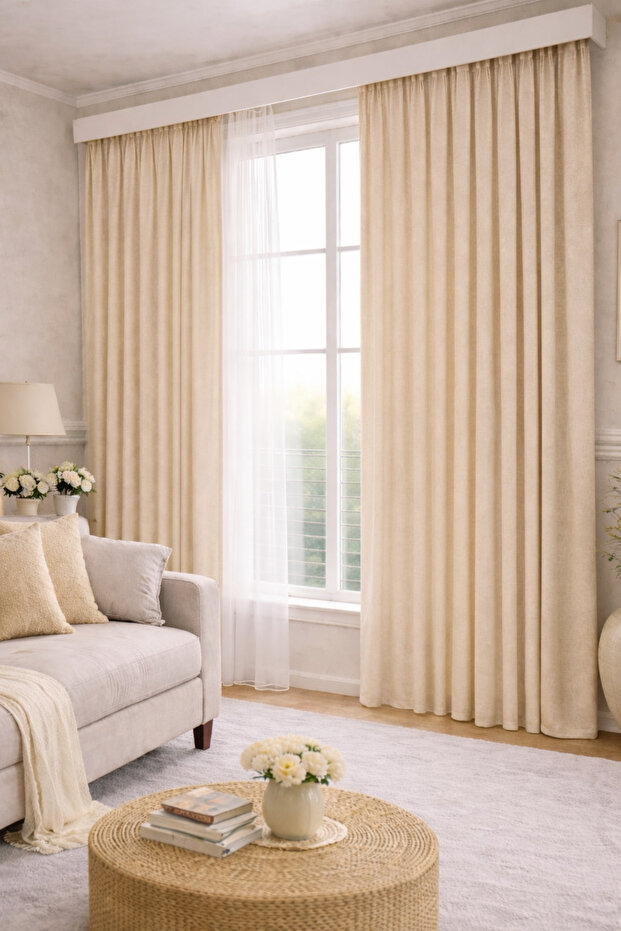 ستارة شمسية مسطحة من الكتان - مغسولة - 1