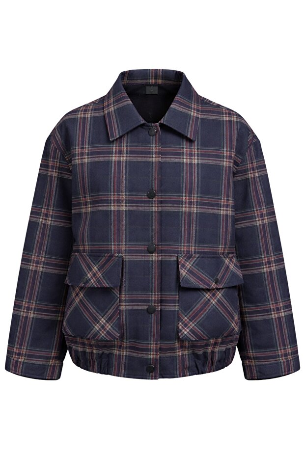 تصميم سترة بروكلين بومبر منقوشة متعددة الألوان - 1