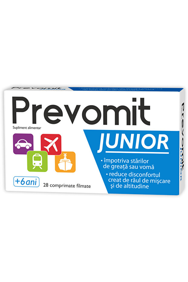 Prevomit Junior 6+ ani, 28 de comprimate