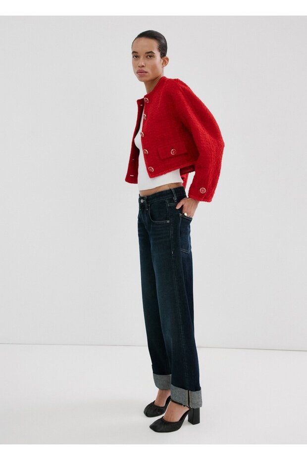 Düğmeleri taşlı tüvit ceket - 2