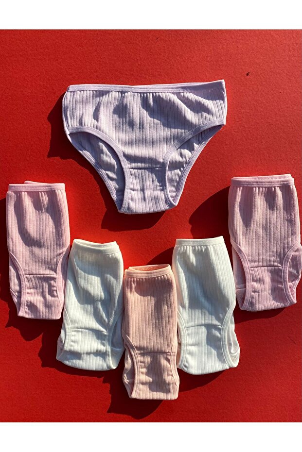 Reported Cotton 6 Pieces Girl's Triangle Slip Panties 34v19
