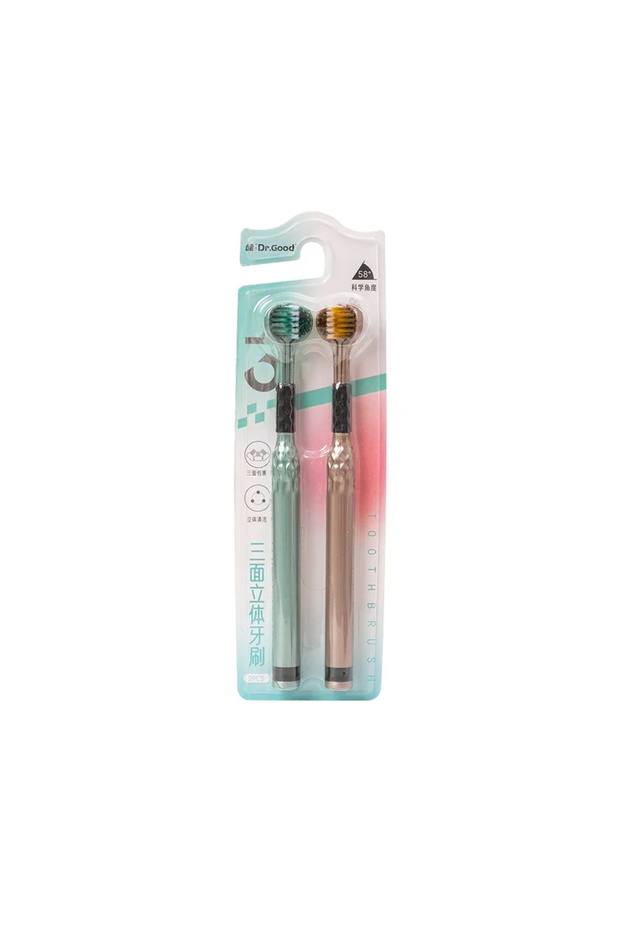 C773-A 2pcs 3D Manual Toothbrush Three Sided U-shaped Soft Toothbrush for Comprehensive Oral Cleani