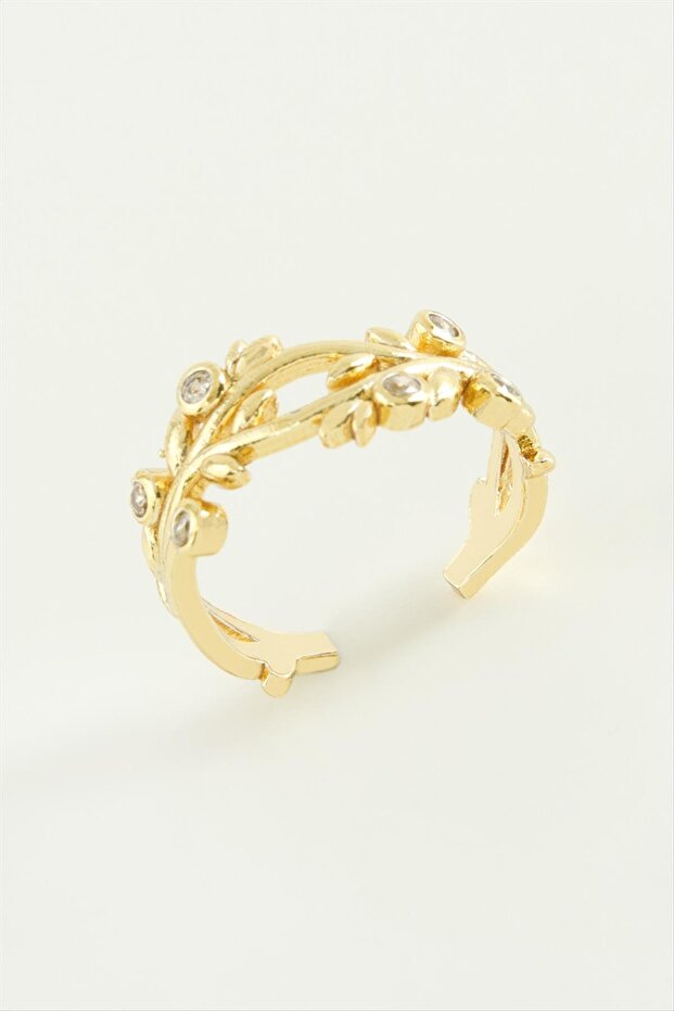 خاتم معدني أصفر اللون من أجارد مرصّع بالأحجار () - 1