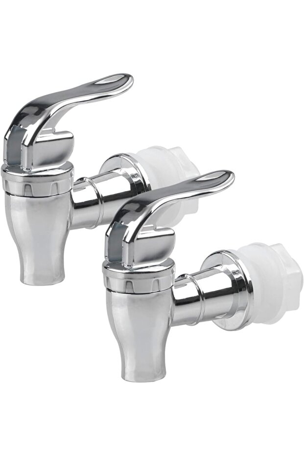 Silver-2Pcs Food Grade Electroplated Plastic Beverage Faucet Cans Juice Dispenser Containers Bucket