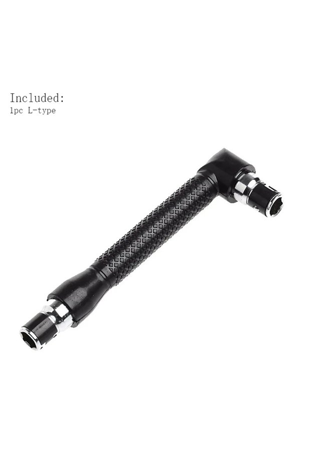 1pc L Type 1/4 Hexagon Screwdriver Bit 90 Degree Double End Handle Black 6.35mm Wrench Tool for Matc