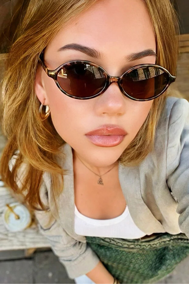 نظارات شمسية للجنسين من Wuhley Ellipse Leopard باللون البني