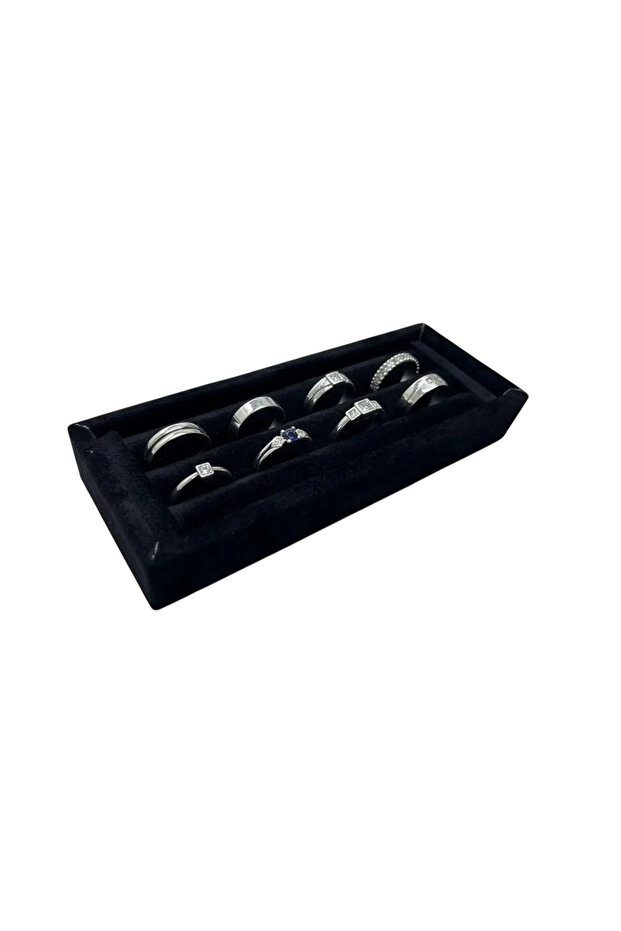 Suede Fabric Black Color 18 / 7 cm Roll Drawer Ring Stand