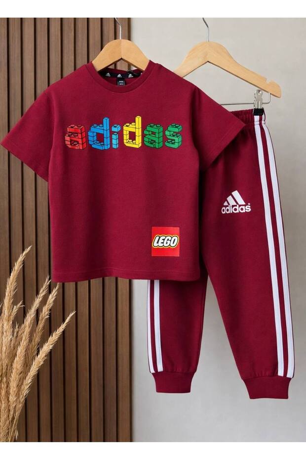 طقم علوي وسفلي للأولاد بنمط مطبوع على الجهة الأمامية - 1