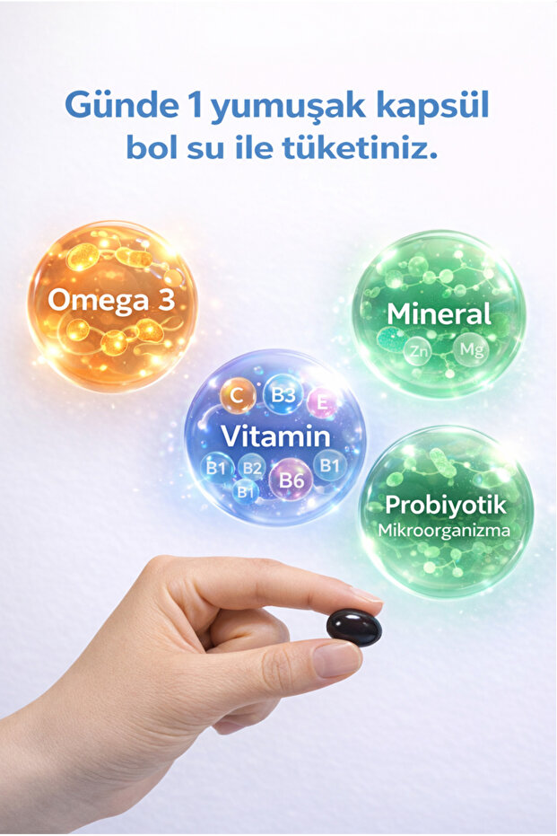 Pregnom Max 60 Kapsül – Omega 3, Vitamin, Mineral ve Probiyotik İçeren Takviye Edici Gıda - 3