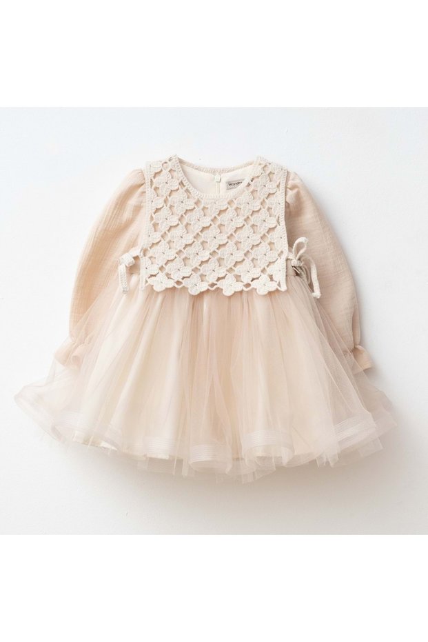 Baby Girl Dress Taupe
