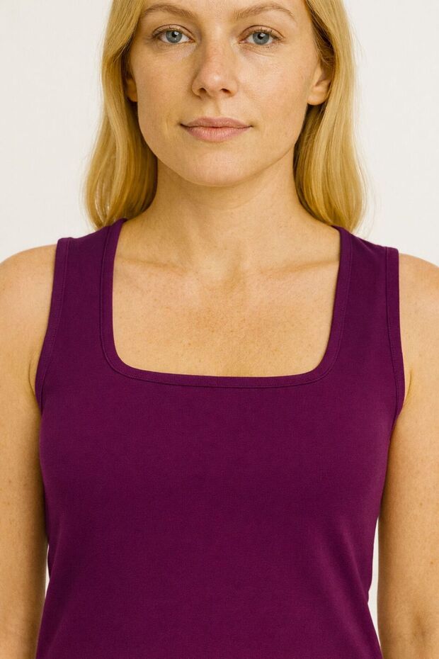 490 Mürdüm U Neck Lycra Cotton T-Shirt
