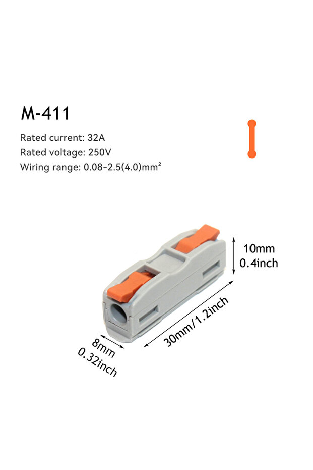 50 PCS M-411 10/50pcs Wire Connector Spliceable Hard Wire Direct Insertion Multi Input And Multi Out