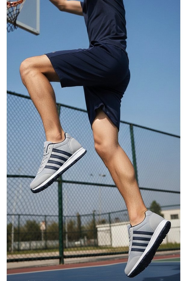 Men's Ice Gray Casual Comfortable Non-Slip Sturdy Sole Soft Lightweight Durable Mesh Walking Shoes