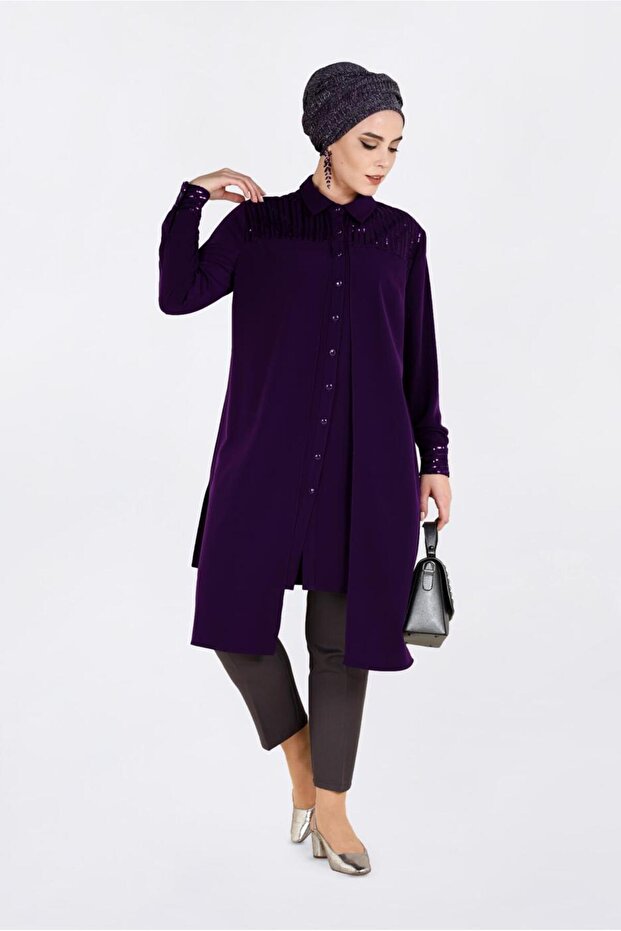 2825 موديل تونيك مطرز بالترتر - 1