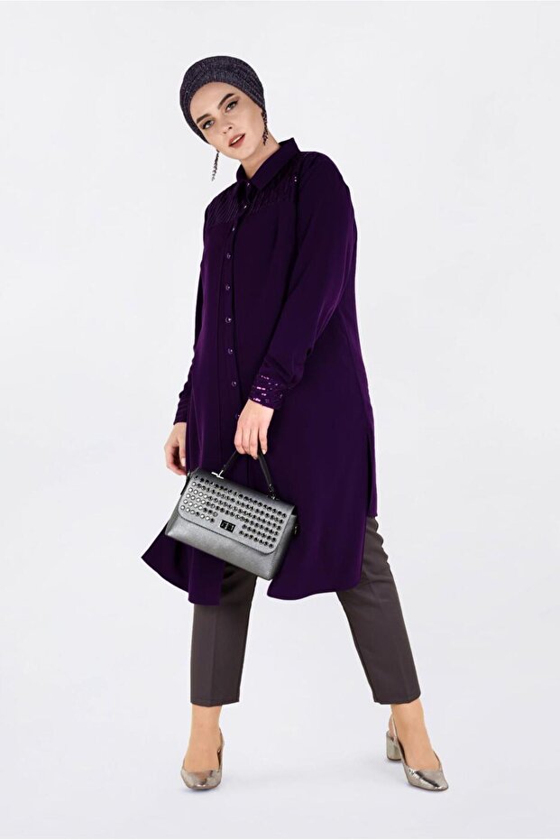 2825 موديل تونيك مطرز بالترتر - 2