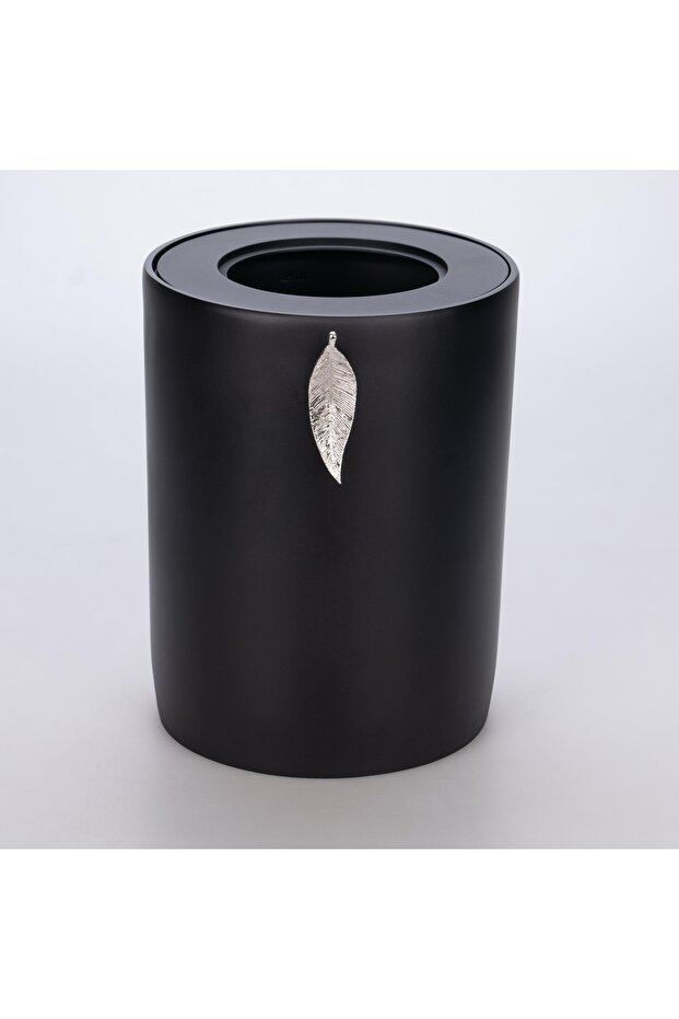 Leaf Çöp Kovası Siyah-Gümüş - 3