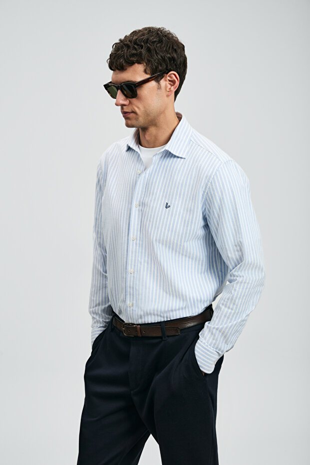 Cosı Erkek Basic Gömlek Regular Fit Mavi - 3