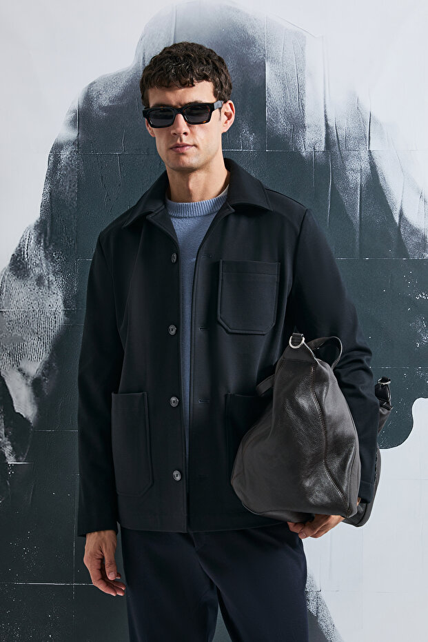 Tomas Erkek Örme Ceket Lacivert - 2