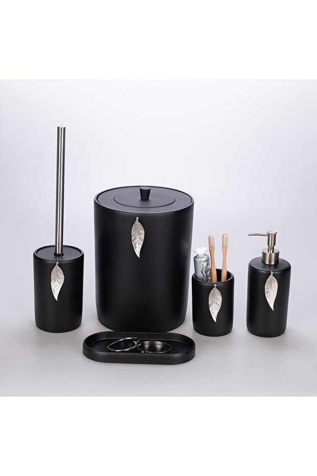 Leaf Banyo Seti Siyah Gümüş - 3