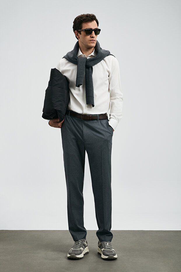 Ferla Erkek Basic Gömlek Regular Fit Beyaz - 5