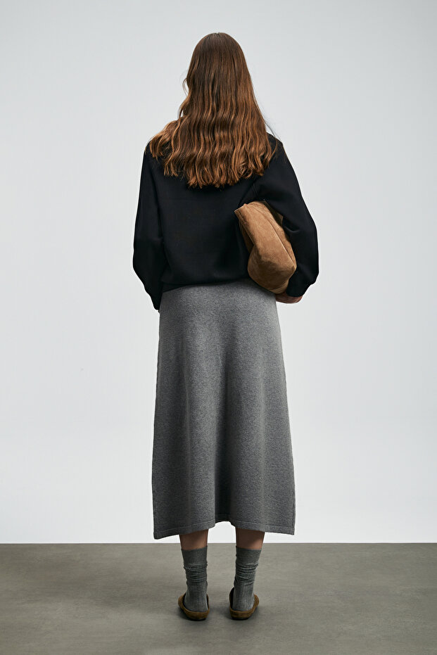 Ander Kadın Örme Sweatshırt Siyah - 6