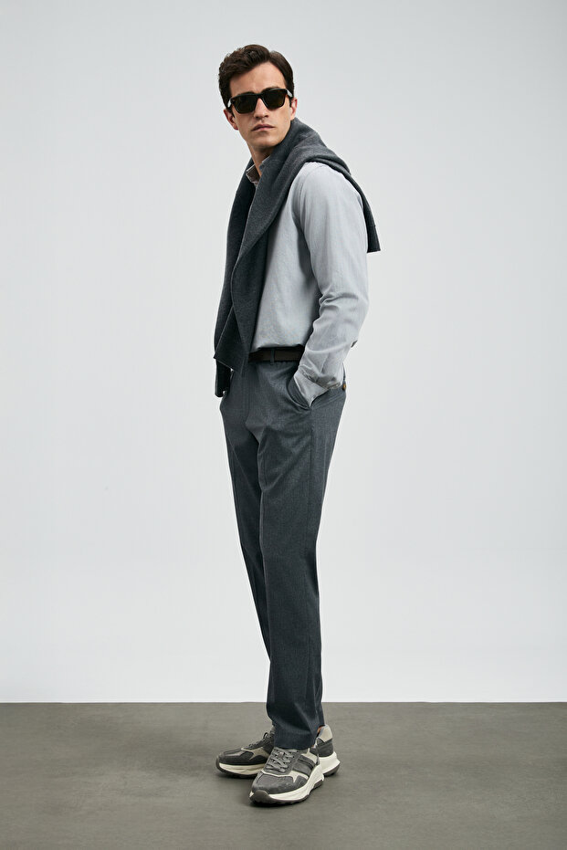 Danıel Erkek Basic Gömlek Regular Fit Açık Gri - 2