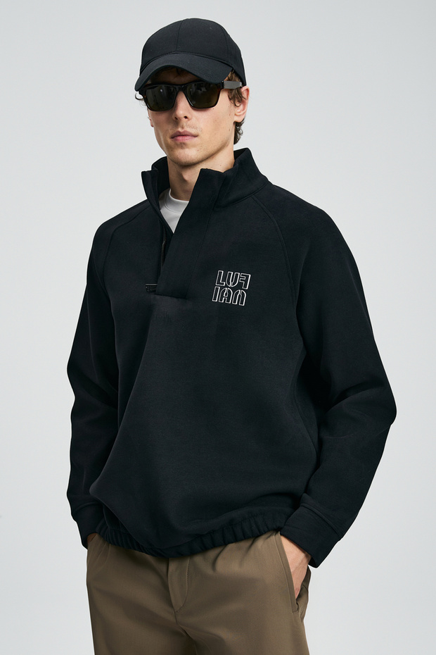 Hazel Erkek Sweatshirt Siyah - 1