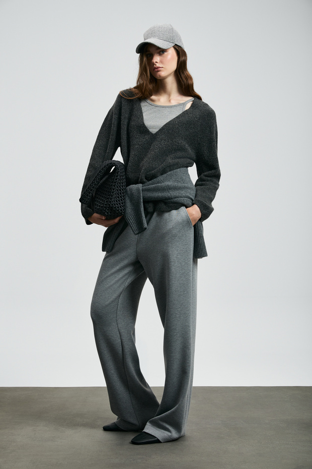 Moon Örme Kadın Eşofman Altı Gri - 5