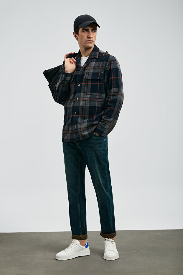 Laon Erkek Basic Gömlek Regular Fit Lacivert - 3