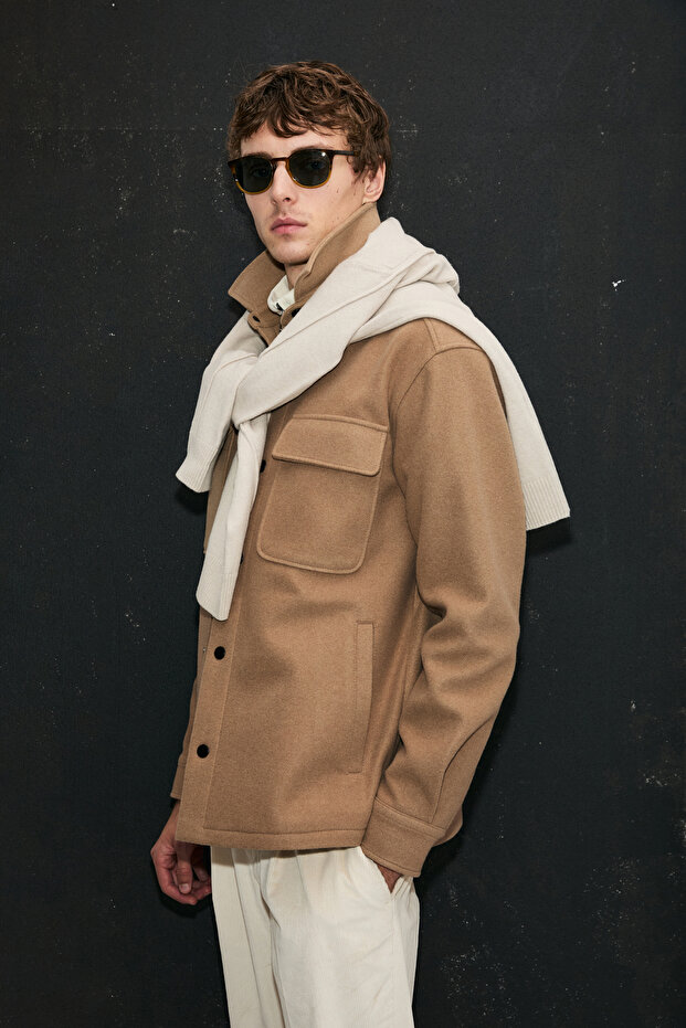 Andre Erkek Örme Ceket Deve Tüyü - 4