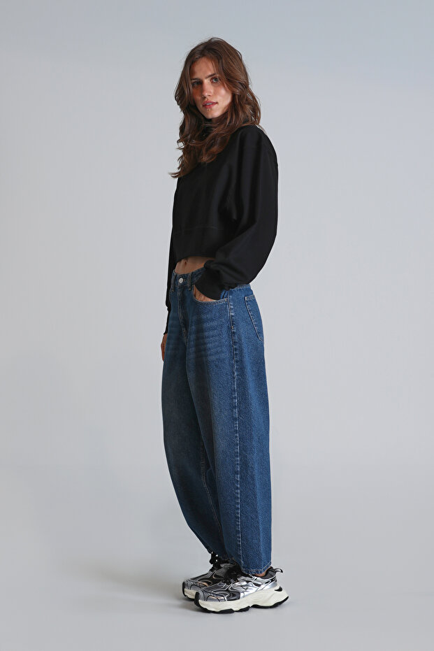 Olıvıa Kadın Örme Sweatshırt Siyah - 4