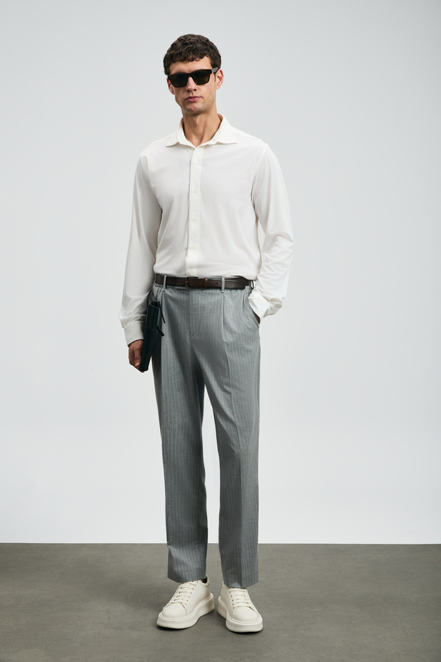 Carl Erkek Basic Gömlek Regular Fit Beyaz - 5