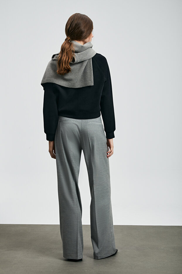 Beggy Kadın Örme Sweatshırt Siyah - 6