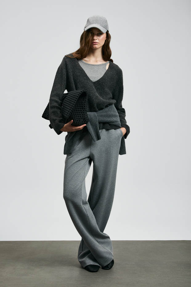 Moon Örme Kadın Eşofman Altı Gri - 2