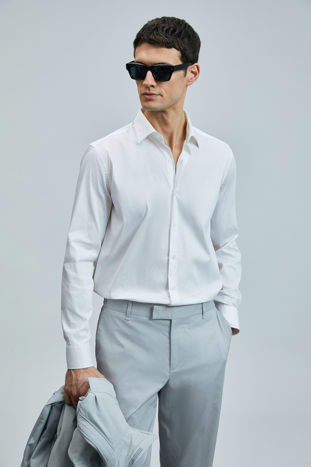 Farem Erkek Basic Gömlek Regular Fit Beyaz - 5