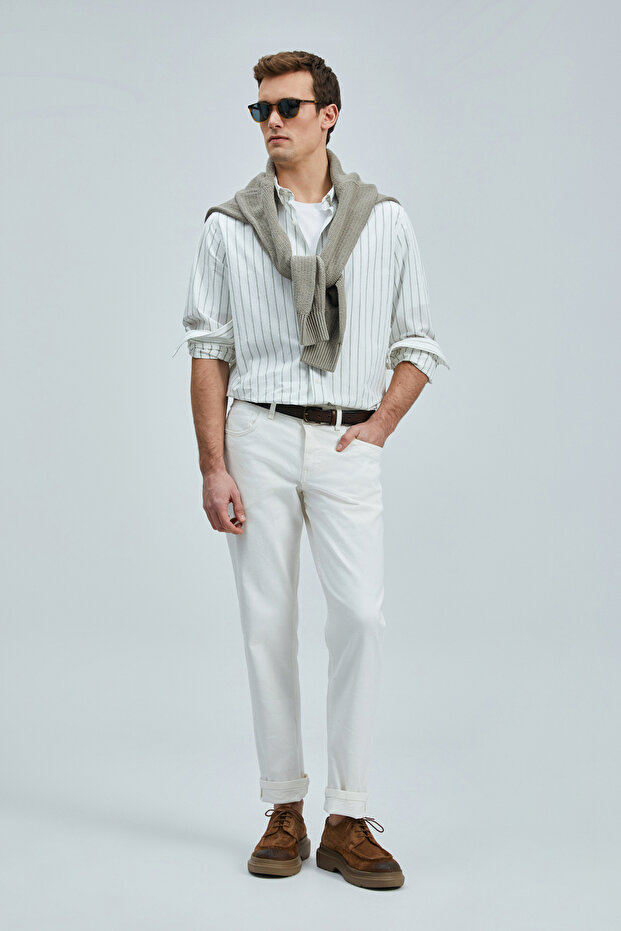 Nıcer Erkek Basic Gömlek Regular Fit Yeşil - 5