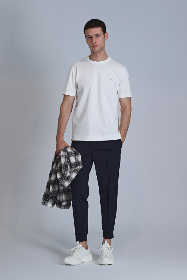 Casa Erkek Basic Tişört Kırık Beyaz - 5