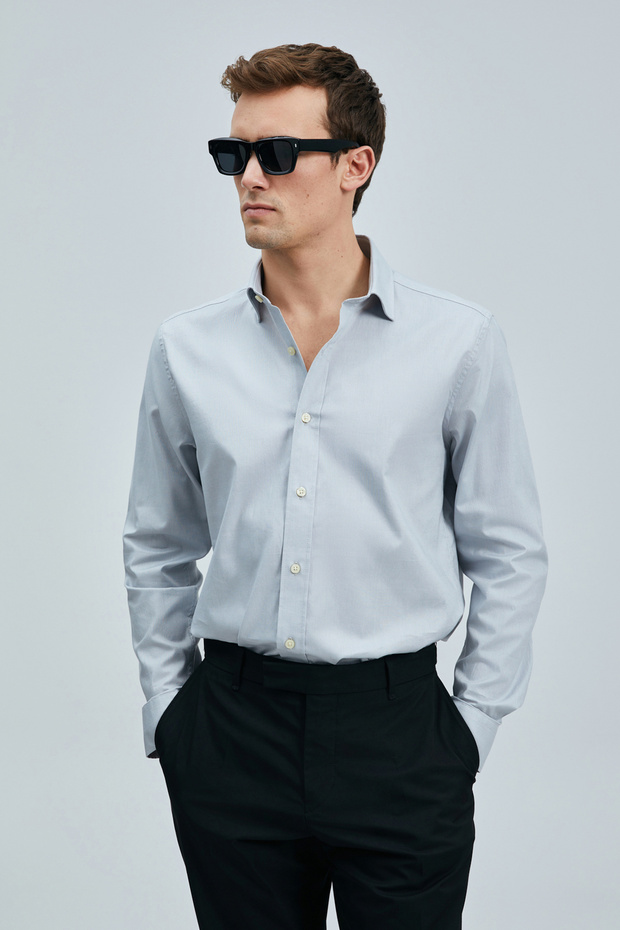 Danıel Erkek Basic Gömlek Regular Fit Gri - 5