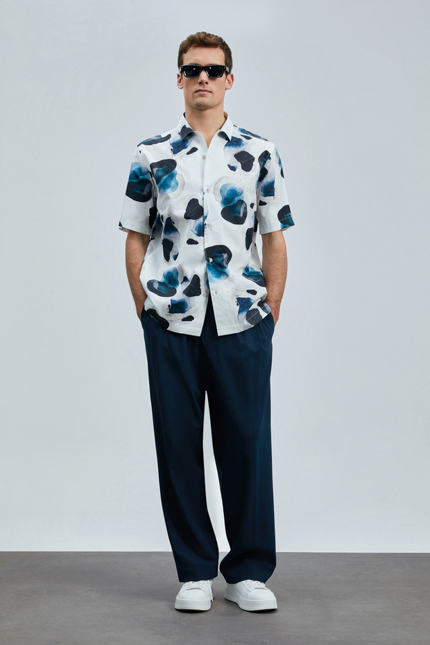 Jereno Erkek Basic Gömlek Regular Fit Ekru - 2