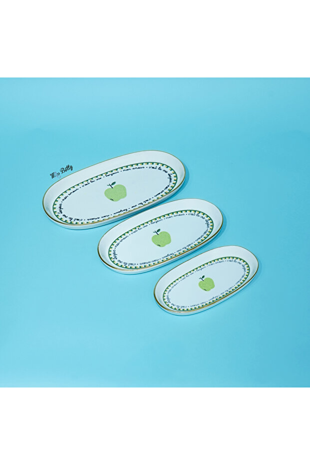 Mon Amour Porcelain 3-Piece Kayak Plate