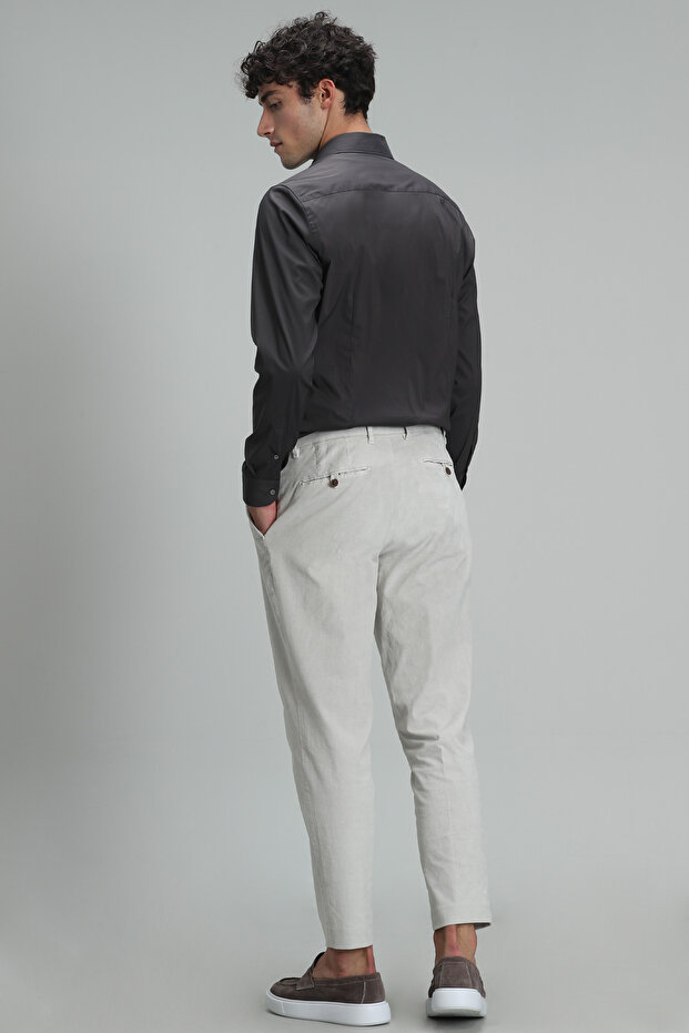 Austın Erkek Basic Gömlek Slim Fit Antrasit - 5