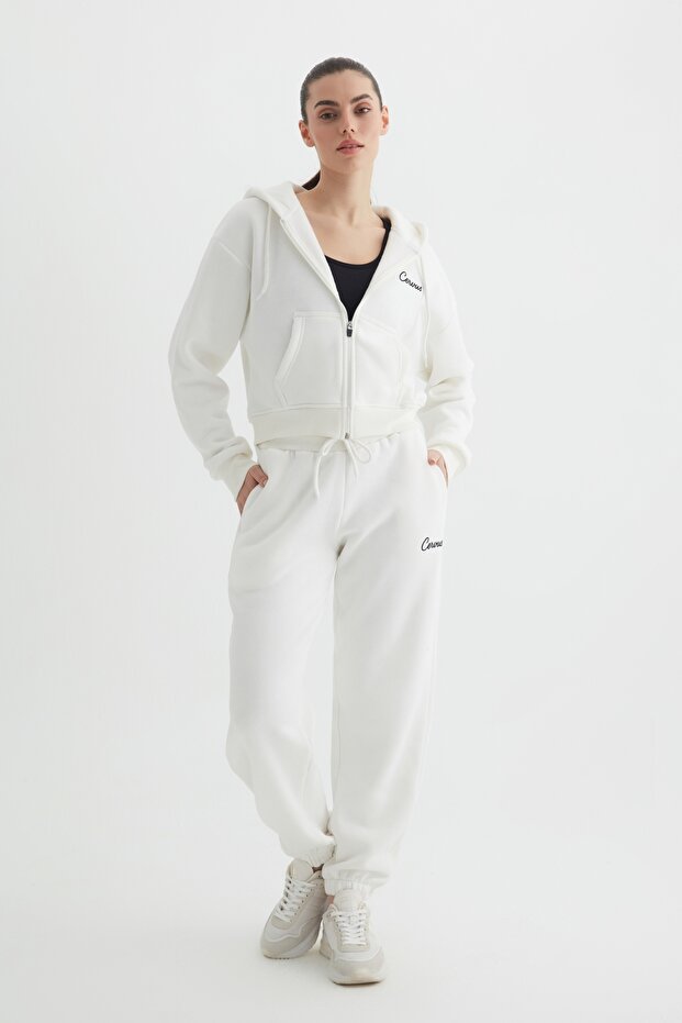 Liri Women's 3 Thread Tracksuit Set – O Oversized Comfortable Fit, Ş Fleece-Lined Fabric, Casual Sports Set