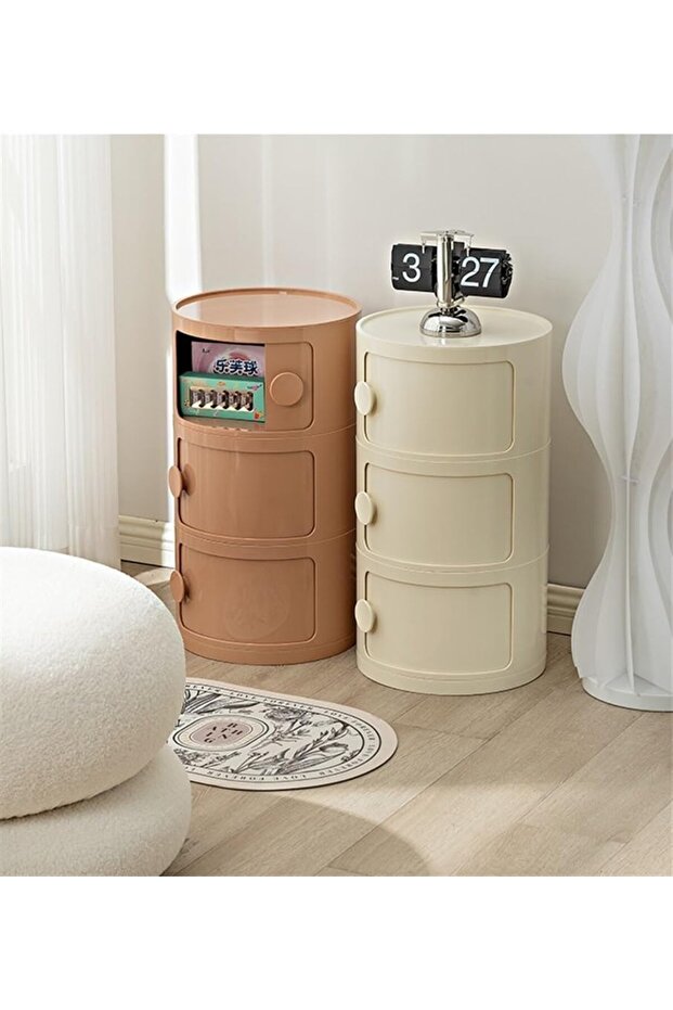 Duru 3 Çekmeceli Komodin Krem - 4